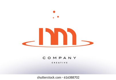 NM N M creative orange swoosh dots alphabet company letter logo design vector icon template