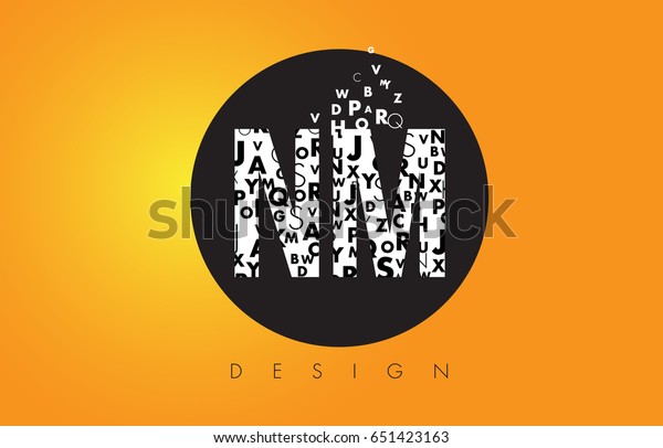 Creative colorful letters nm n m logo Royalty Free Vector