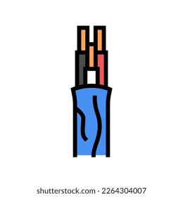 nm nonmetallic cable wire color icon vector. nm nonmetallic cable wire sign. isolated symbol illustration