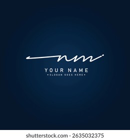 NM Signature Logo - Handwritten Vector Logo Template for NM Alphabet