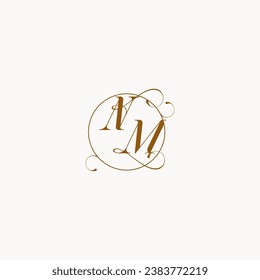 NM uniquely wedding logo symbol of your marriage and you can use it on your wedding stationary