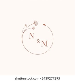 NM wedding monogram logo designideas as inspiration