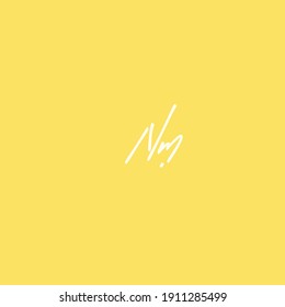 Nm yellow background handwritten logo