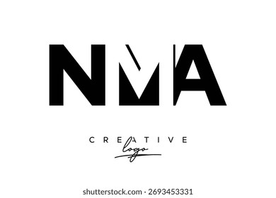 NMA Creative Minimalist Negative Space Latter Logo with Modern Monogram for Branding and Business Lettermark Logo with Initial Letters Logo Design for Branding.