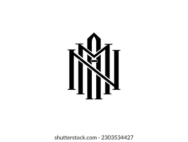 NMA monogram vector logo design template