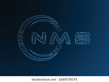Diseño de Vector de logotipo de letra poli baja NMB. Diseño de logotipo de poliéster inferior NMB. Logotipo de poliéster bajo.