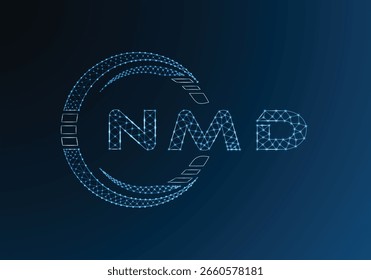 NMD low poly letter logo vector design. NMD lower poly logo design. Low poly logo.