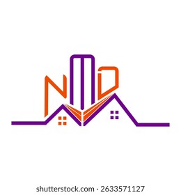 NMD Real State logo design, NMD simple and modern logo. NMD luxurious alphabet design  