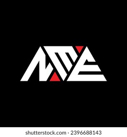 NME triangle letter logo design with triangle shape. NME triangle logo design monogram. NME triangle vector logo template with red color. NME triangular logo Simple, Elegant, and Luxurious design.