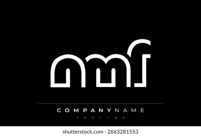 Diseño de logotipo de carta abstracta NMF. Diseño moderno del logotipo del negocio con tipografía Abstractas y estilo contemporáneo
