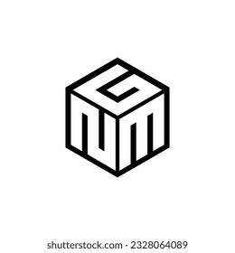 NMG letter logo design in illustration. Vector logo, calligraphy designs for logo, Poster, Invitation, etc.