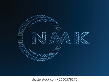 Projeto de vetor de logotipo de letra baixa NMK. Design de logotipo NMK poli inferior. Logotipo poli baixo.