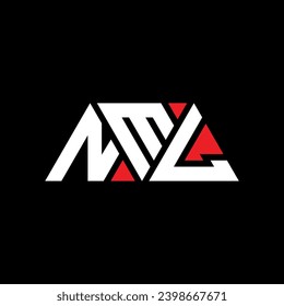 NML triangle letter logo design with triangle shape. NML triangle logo design monogram. NML triangle vector logo template with red color. NML triangular logo Simple, Elegant, and Luxurious design.