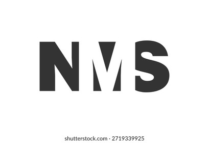 Diseño del logotipo de NMS. Letra inicial N M S estilo de letra en negrita para startups tecnológicas, consultoría, marca corporativa. Nombre creativo de la empresa, titulares de la tipografía, identidad, logotipo de moda. Ilustración vectorial.