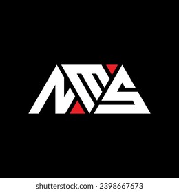 Diseño del logotipo de la letra del triángulo NMS con forma triangular. Monograma de diseño del logotipo del triángulo de NMS. Plantilla de logotipo vectorial de triángulo NMS con color rojo. Logo triangular de NMS Diseño sencillo, elegante y lujoso.