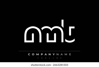 NMT abstract letter logo design. Modern Business Logo Design With Abstract Typography and Contemporary Style
