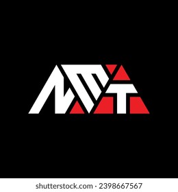 NMT triangle letter logo design with triangle shape. NMT triangle logo design monogram. NMT triangle vector logo template with red color. NMT triangular logo Simple, Elegant, and Luxurious design.