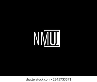 NMU-Logo und Grafikdesign, Moderne und Sleek-Vektorkunst und -Icons einzeln auf schwarzem Hintergrund