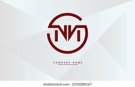 Monograma del logotipo de las letras abstractas NN