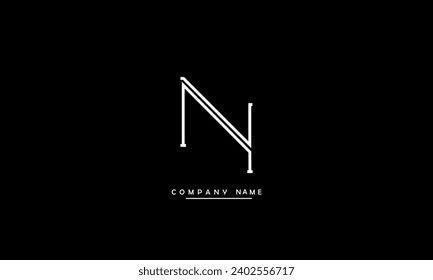 Monograma del logotipo de las letras abstractas NN