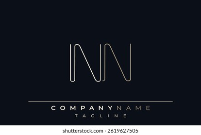 NN Abstract Line Style Logo. Minimalist Design Featuring the Letters N and N Abstract Line Style