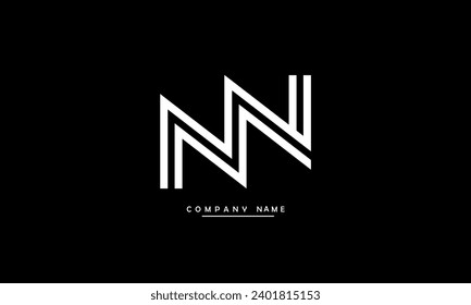 Monograma del logotipo de las letras de los alfabetos de NN