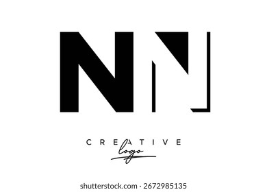 NN Creative Minimalist Negative Space Latter Logo with Modern Monogram for Branding and Business Lettermark Logo with Initial Letters Logo Design for Branding.