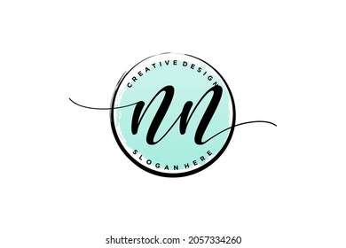NN Handschrift Logo mit Kreis Vorlage Vektorsignatur, Hochzeit, Mode, Blumen und botanisch mit kreativen Vorlage.