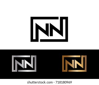 NN initial box shape Logo designs template

