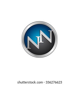 NN initial circle logo blue