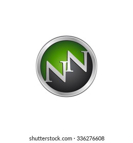 NN initial circle logo green