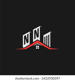 Design-Vektorgrafik für das Design von NN-Logo für den ersten Bau von Immobilien