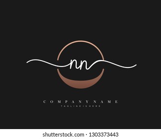 NN initial handwriting logo template vector