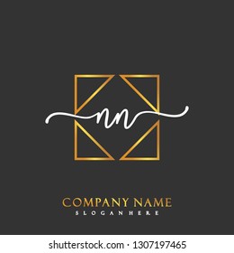 NN Initial Handwriting logo template vector