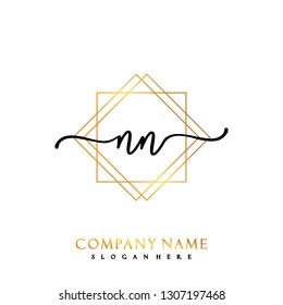 NN Initial Handwriting logo template vector
