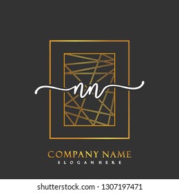NN Initial Handwriting logo template vector