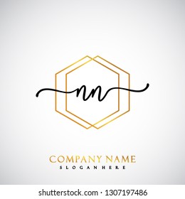 NN Initial Handwriting logo template vector