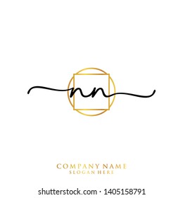 NN Initial handwriting logo template