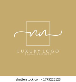 NN Vector de plantilla de logotipo de escritura a mano inicial