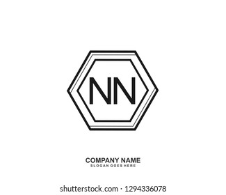 NN Initial letter geometric logo vector