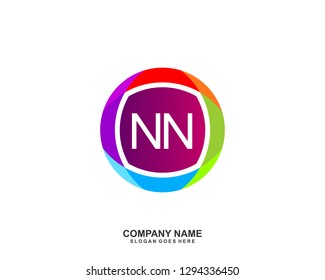 NN Initial letter geometric logo vector
