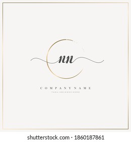 NN Letra inicial logotipo de escritura a mano modelo vector, logotipo para belleza, cosméticos, boda, moda y negocios