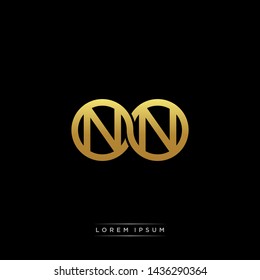 NN initial letter linked circle capital monogram logo modern template