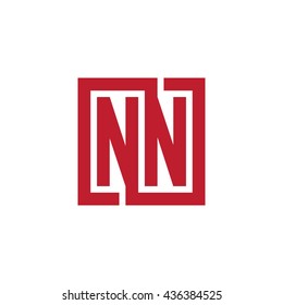 NN initial letters looping linked square logo red