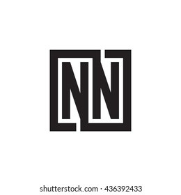 NN initial letters looping linked square monogram logo