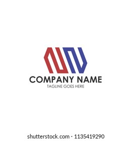 NN initial modern hexagon symbol icon letter logo brand company