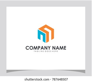 NN initial modern hexagon symbol icon letter logo brand company design vector