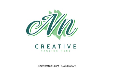 NN Initials, handwriting logo vector