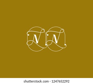 NN Letter Linked Minimalist Prestige Line Emblem Badge Monogram Logotype