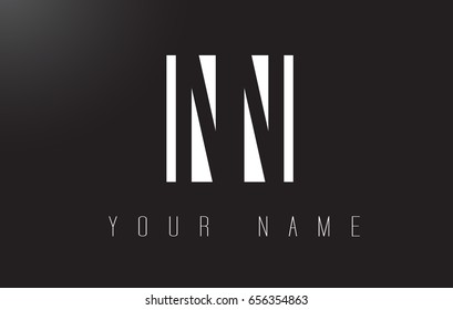 NN Letter Logo With Black and White Letters Negative Space Design.